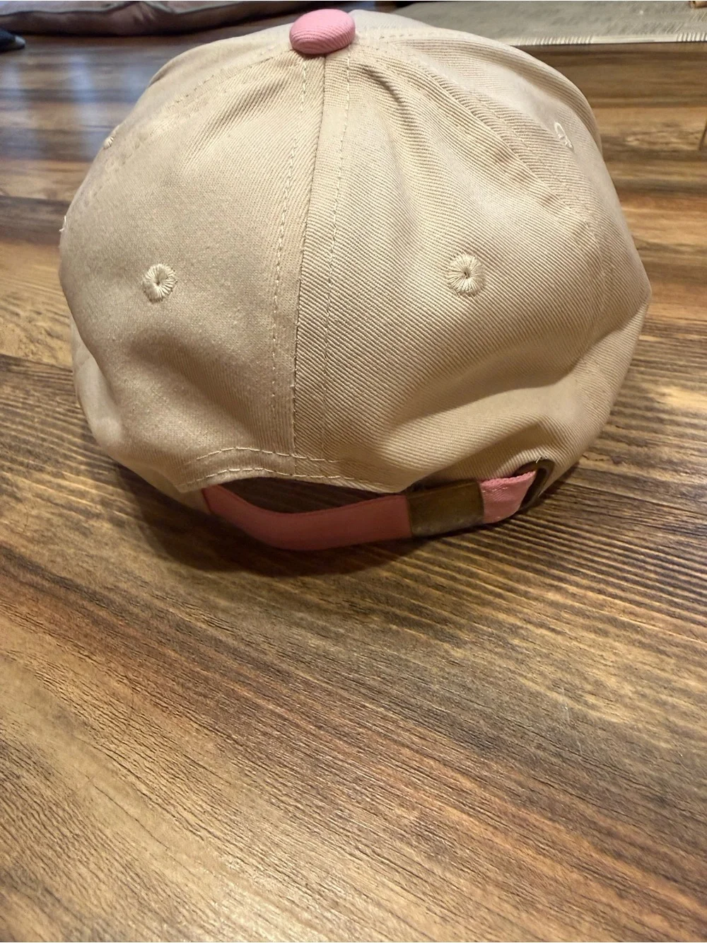 Pink & Cream Bow Accent Baseball Cap